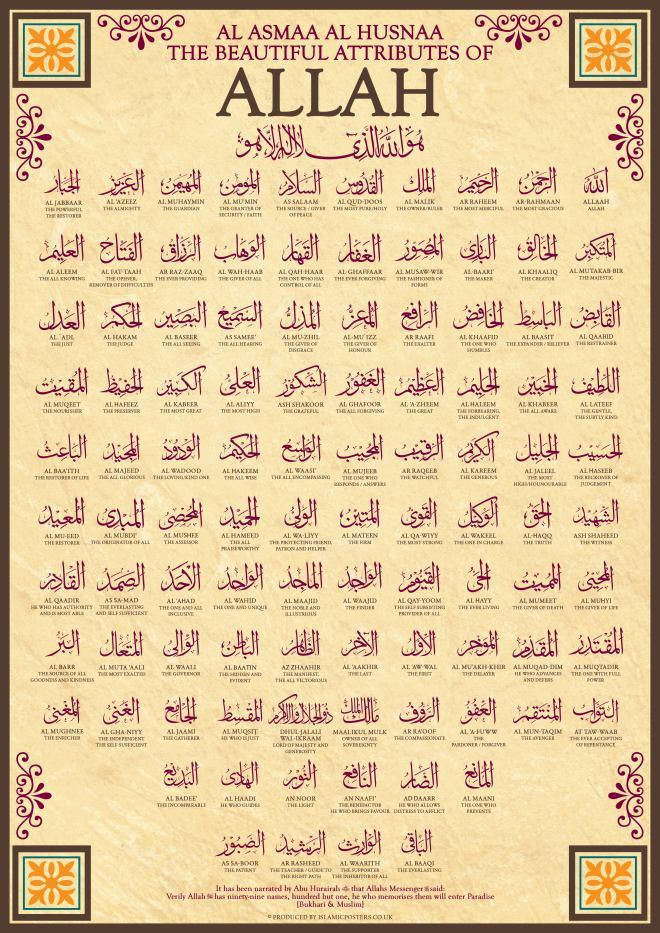 The 99 Names of Allah Acquiring the 99 Divine Qualities of God